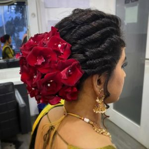 Embracing South Indian bridal vibes with flawless hair by trainers Sijee and Swati exclusively a (1)